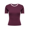 ONLY Val contrast T-shirt - Fig