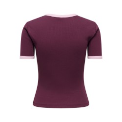 ONLY Val contrast T-shirt - Fig