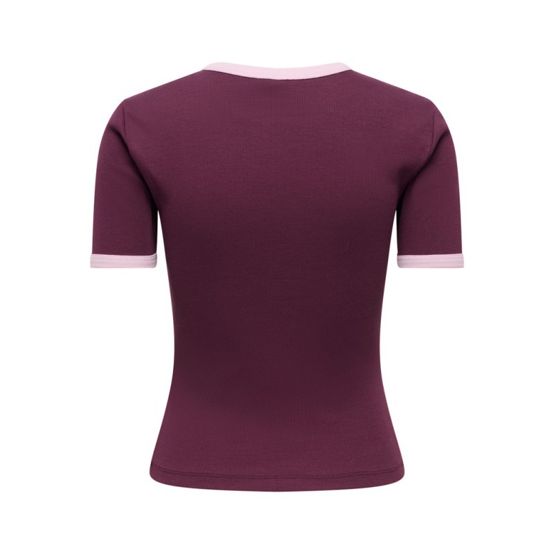 ONLY Val contrast T-shirt - Fig