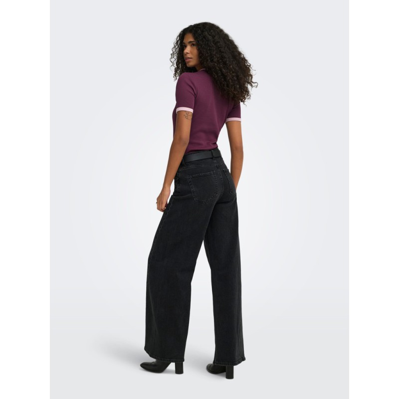 ONLY Val contrast T-shirt - Fig