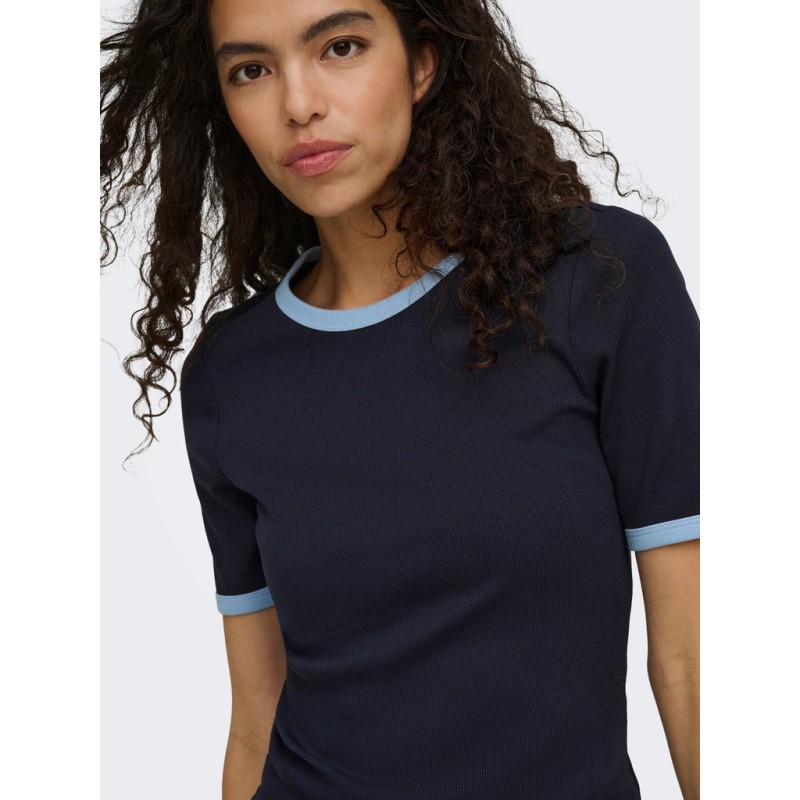 ONLY Val contrast T-shirt - Night Sky