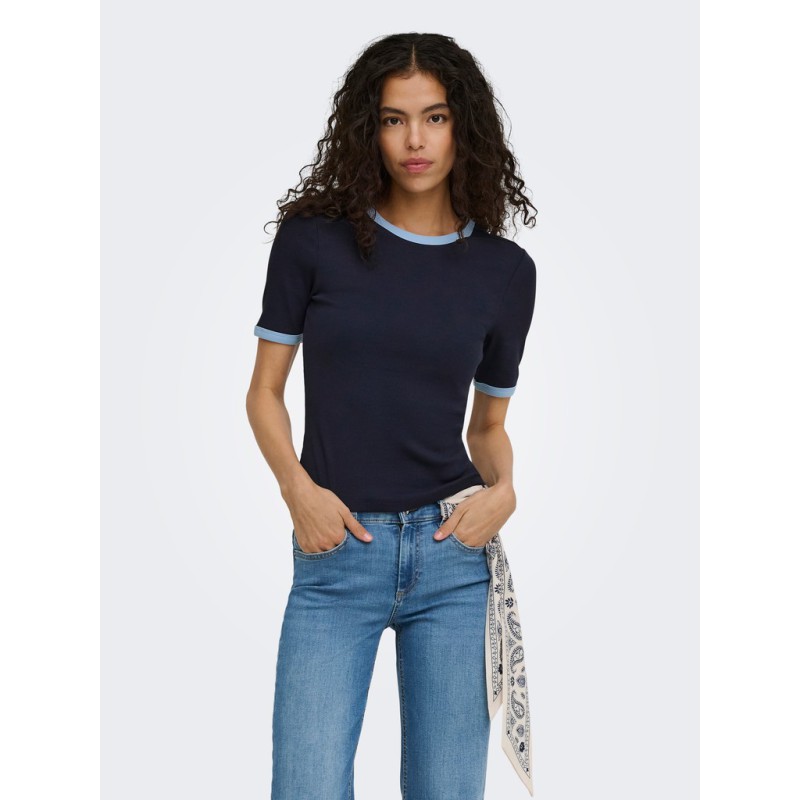 ONLY Val contrast T-shirt - Night Sky