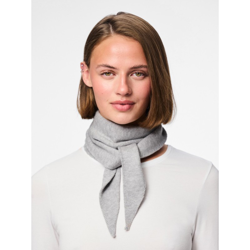 PIECES Komma trekantet tørklæde - Medium Grey Melange
