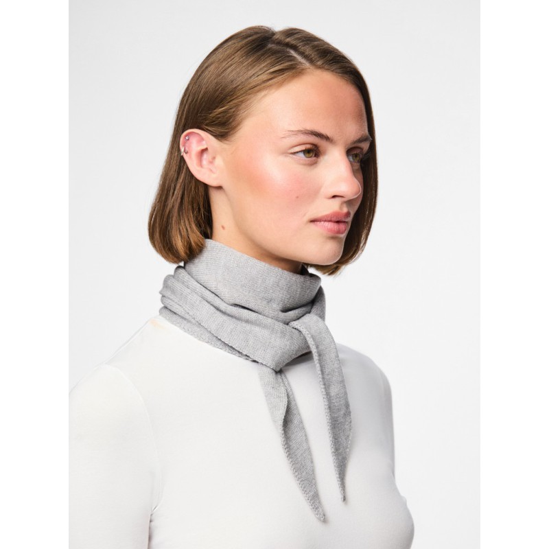 PIECES Komma trekantet tørklæde - Medium Grey Melange