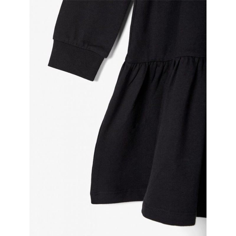 NAME IT KIDS Ofilia langærmet sweat hoodie kjole - Sort