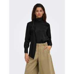 JDY Fia langærmet bluse - Black