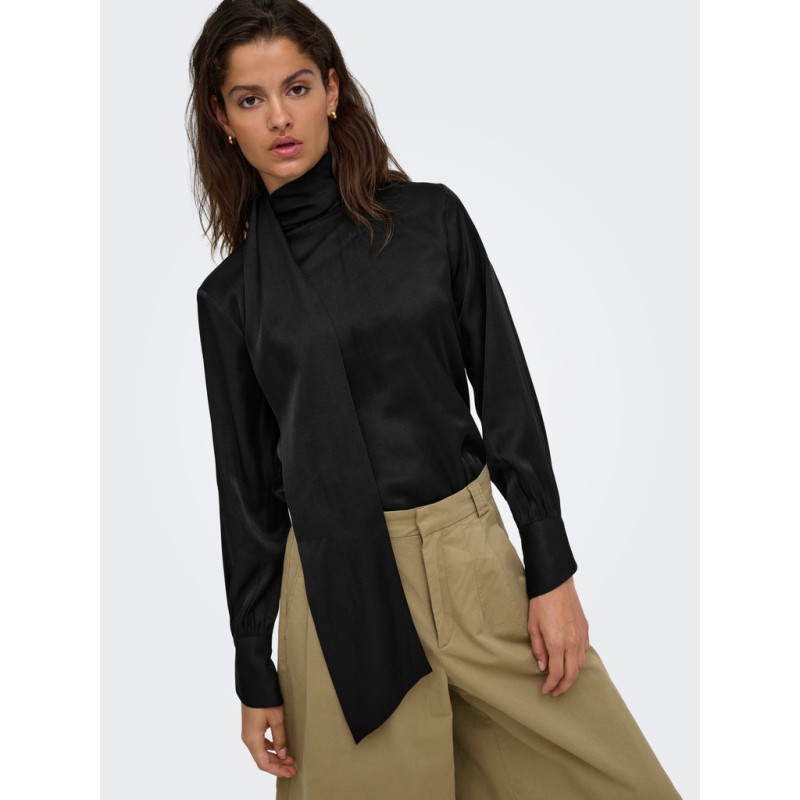 JDY Fia langærmet bluse - Black