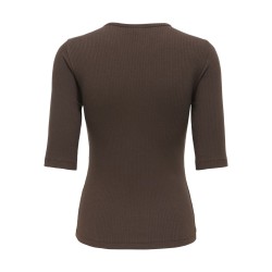 JDY Reno 2/4 rib bluse - Mulch