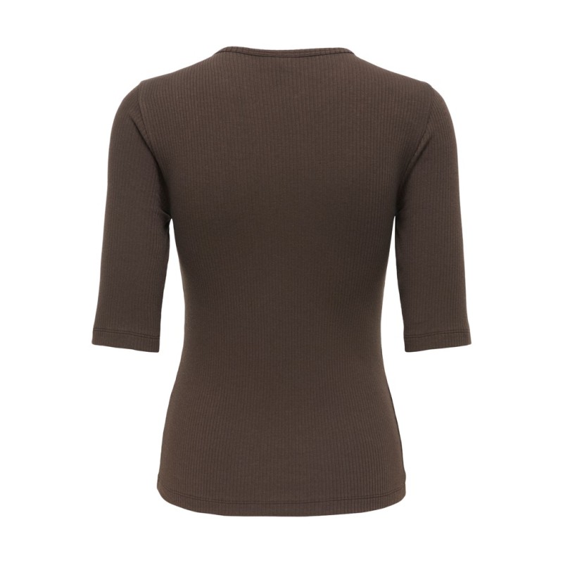 JDY Reno 2/4 rib bluse - Mulch
