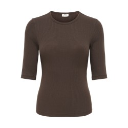 JDY Reno 2/4 rib bluse - Mulch