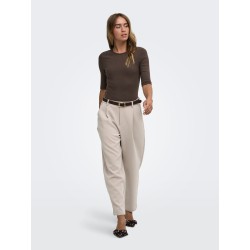 JDY Reno 2/4 rib bluse - Mulch