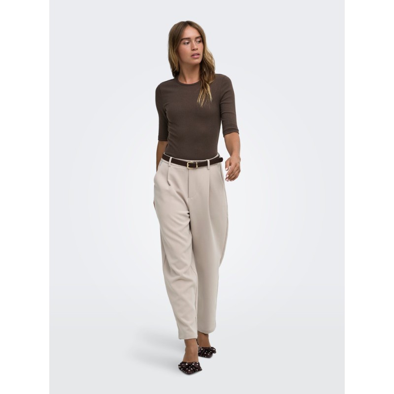 JDY Reno 2/4 rib bluse - Mulch