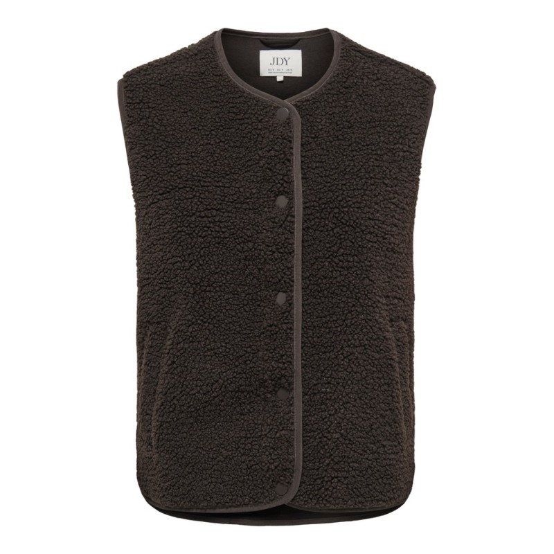 JDY Simma teddy vest - Chocolate Torte