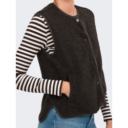 JDY Simma teddy vest - Chocolate Torte