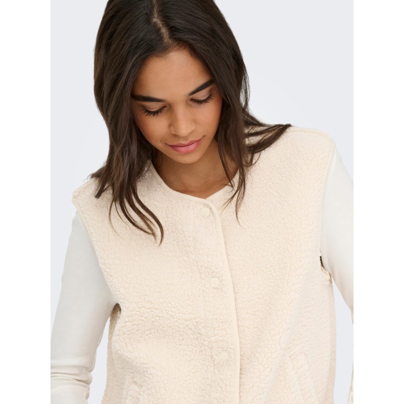 JDY Simma teddy vest - Pumice Stone