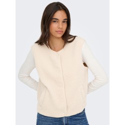 JDY Simma teddy vest - Pumice Stone