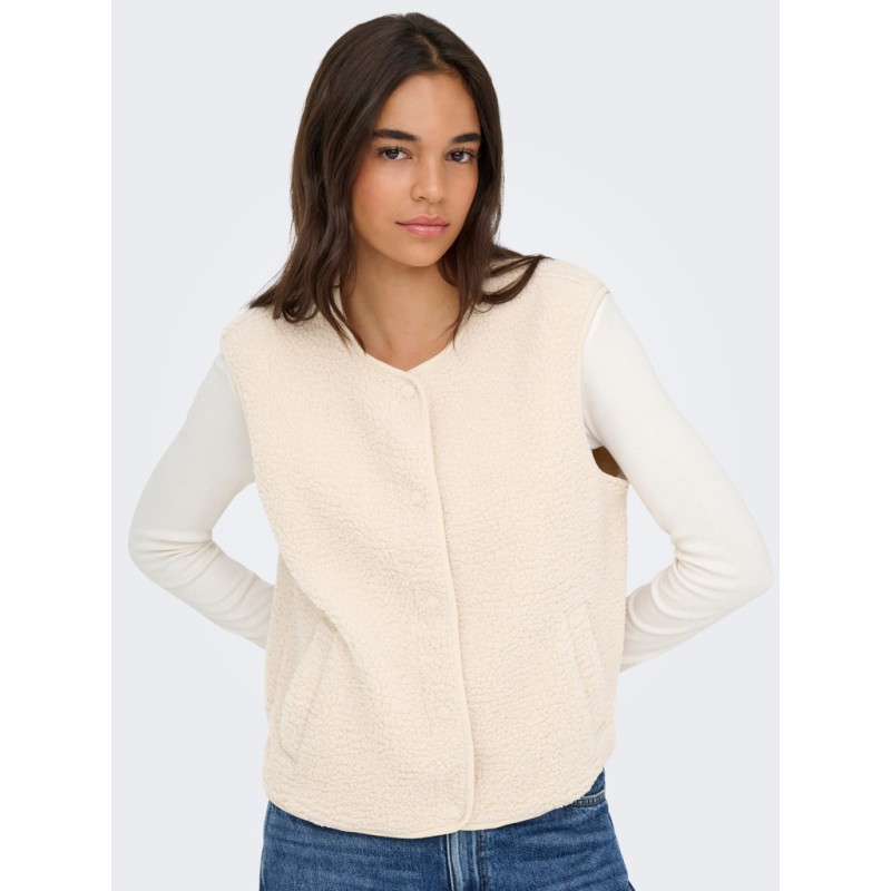 JDY Simma teddy vest - Pumice Stone