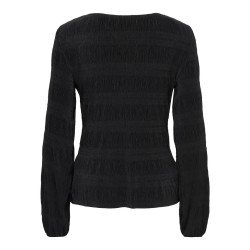JDY Hatti langærmet smock bluse - Black