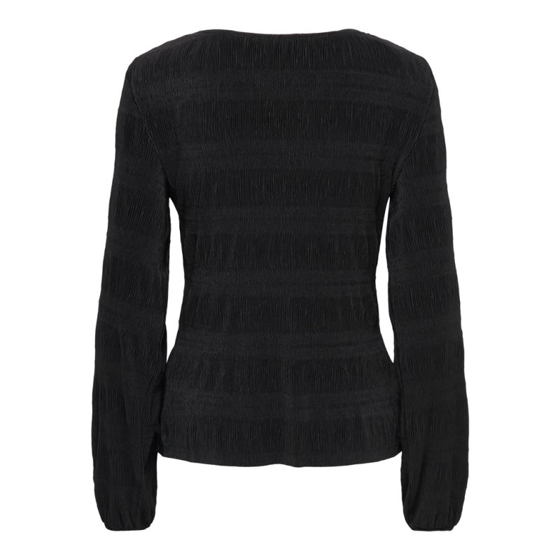 JDY Hatti langærmet smock bluse - Black