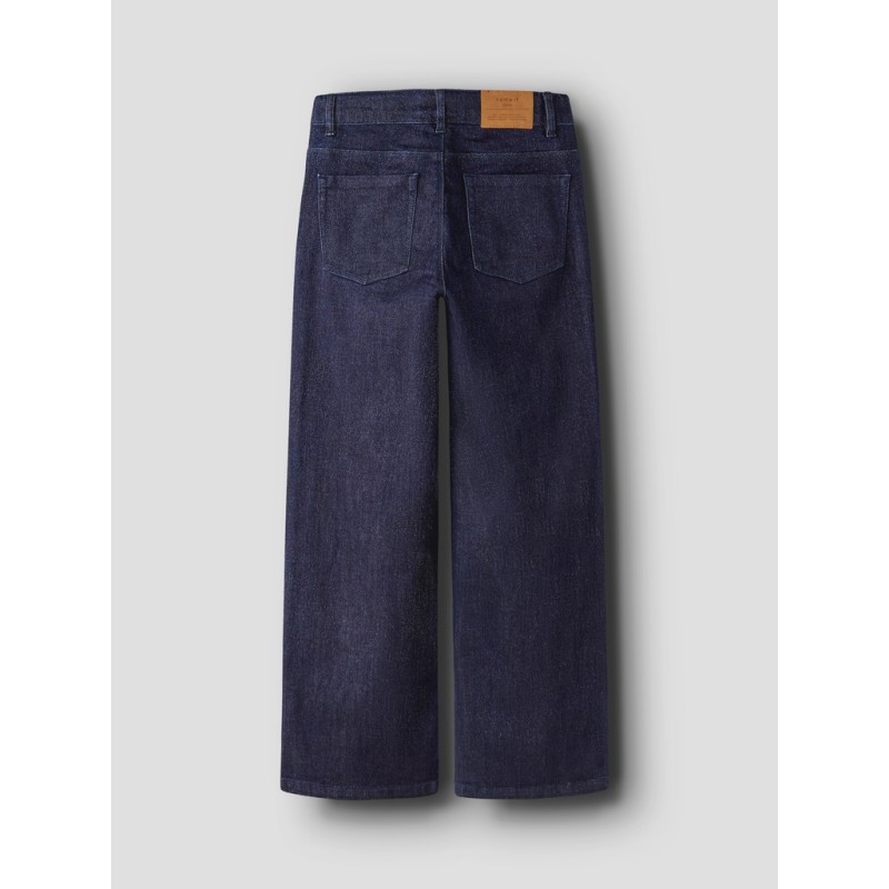 NAME IT KIDS Rose wide glitter jeans - Dark Blue Denim
