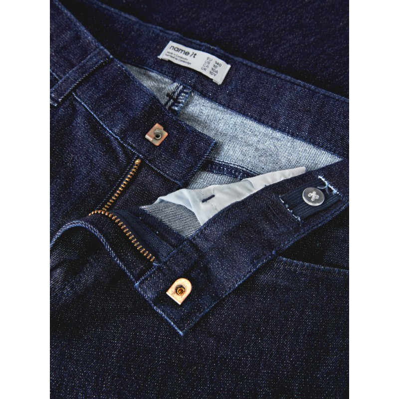 NAME IT KIDS Rose wide glitter jeans - Dark Blue Denim