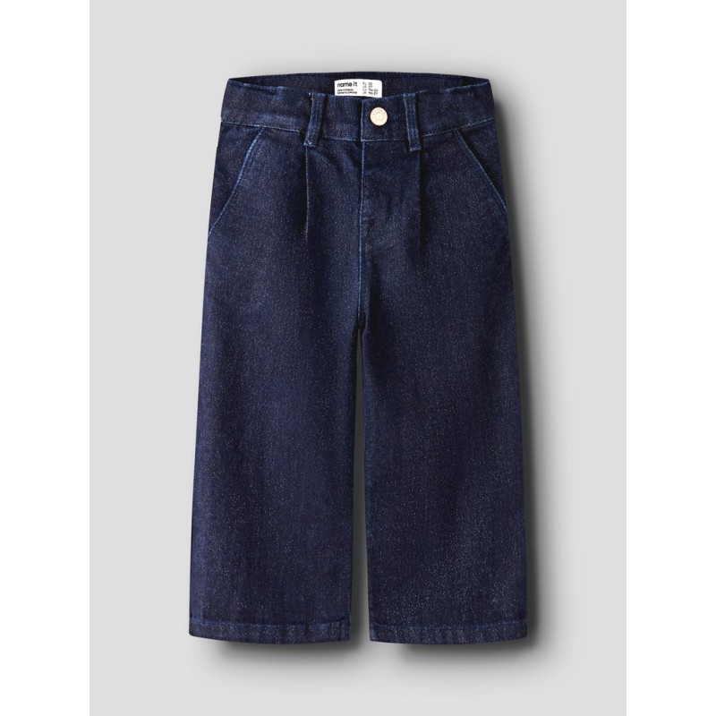 NAME IT MINI Rose wide glitter jeans - Dark Blue Denim