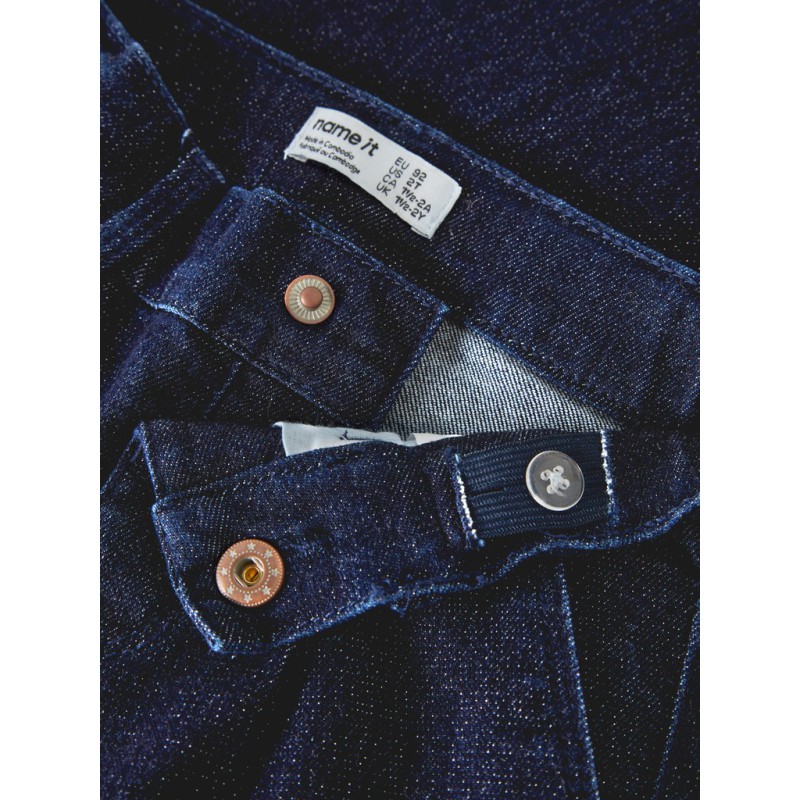 NAME IT MINI Rose wide glitter jeans - Dark Blue Denim