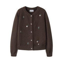 NAME IT KIDS Nellie langærmet strikcardigan - Chocolate Brown