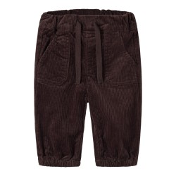 NAME IT BABY Omega fløjlsbukser - Chocolate Plum