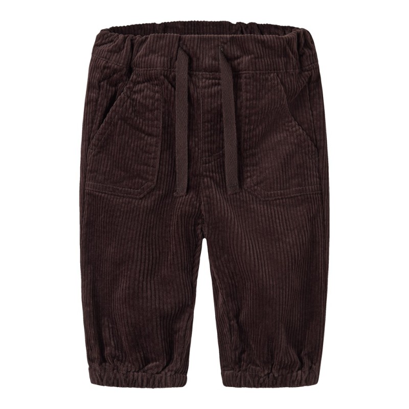 NAME IT BABY Omega fløjlsbukser - Chocolate Plum