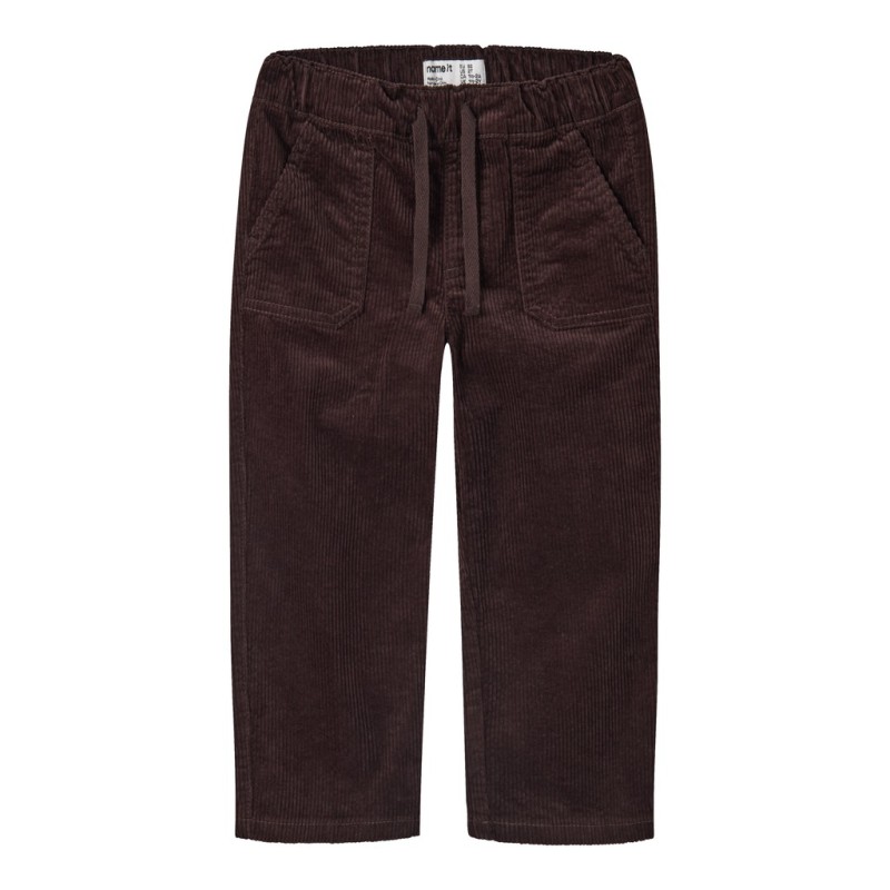 NAME IT MINI Omega fløjlsbukser - Chocolate Plum