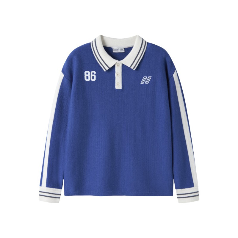 NAME IT KIDS Nima langærmet loose strikpolo - Surf the Web