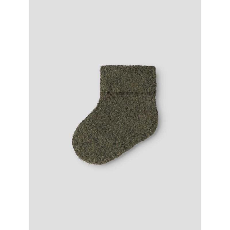 NAME IT BABY Ollo terry fluffy strømper - Olive Night