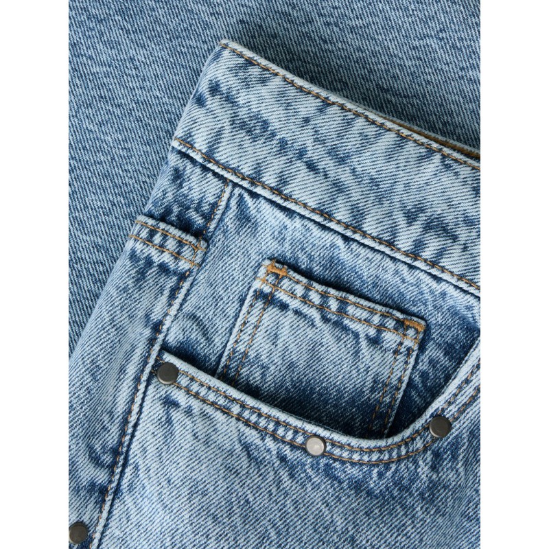 LMTD Birm low waist straight denim jeans - Light Blue Denim