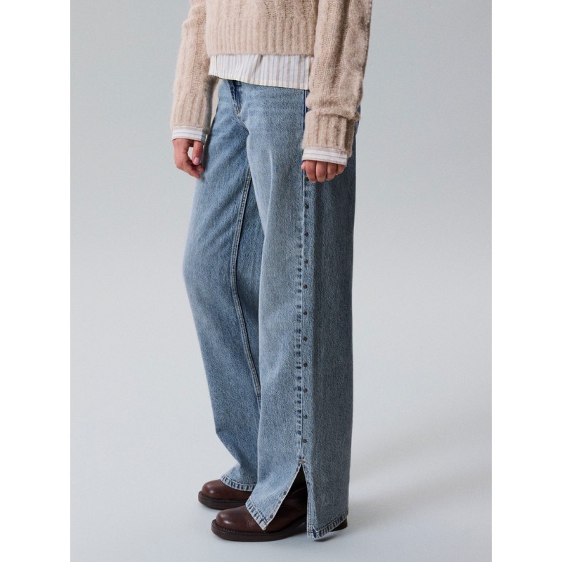LMTD Birm low waist straight denim jeans - Light Blue Denim