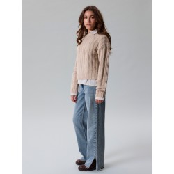 LMTD Birm low waist straight denim jeans - Light Blue Denim