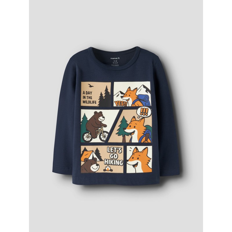 NAME IT MINI Oswalde langærmet bluse - Navy Blazer