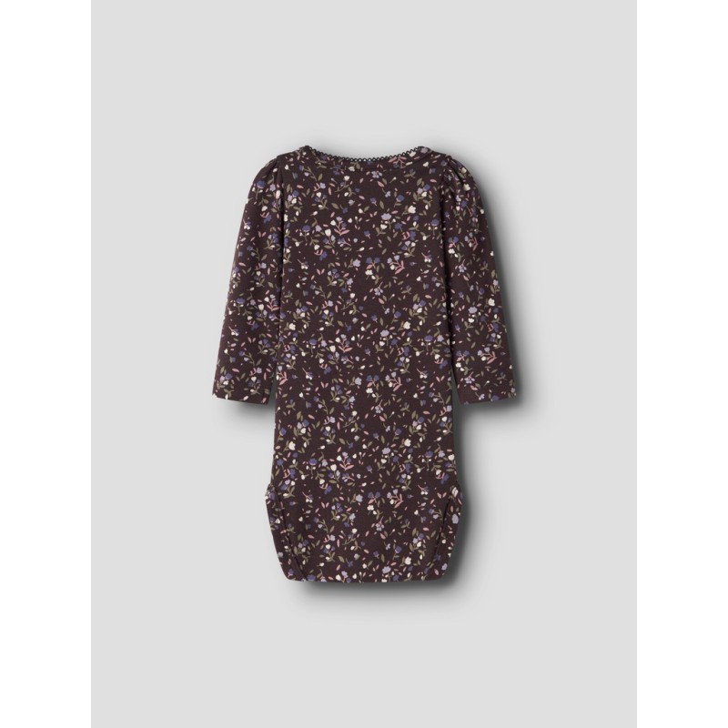 NAME IT BABY Oceana langærmet body - Chocolate Plum