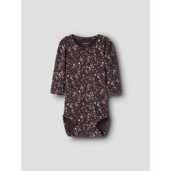NAME IT BABY Oceana langærmet body - Chocolate Plum