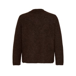 ONLY CARMAKOMA Miggie langærmet perle strikcardigan - Coffee Bean