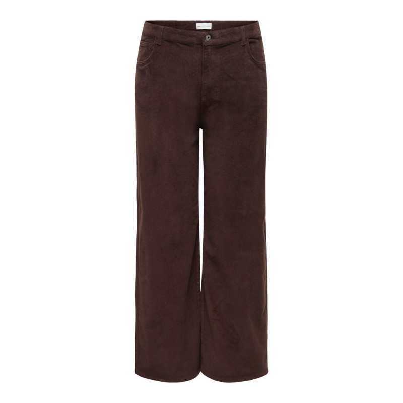 ONLY CARMAKOMA Hope global high waist brede bukser - Black Coffee