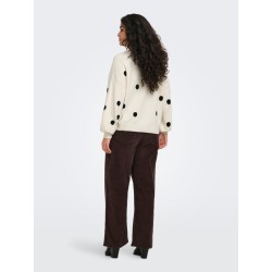 ONLY CARMAKOMA Hope global high waist brede bukser - Black Coffee