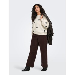 ONLY CARMAKOMA Hope global high waist brede bukser - Black Coffee