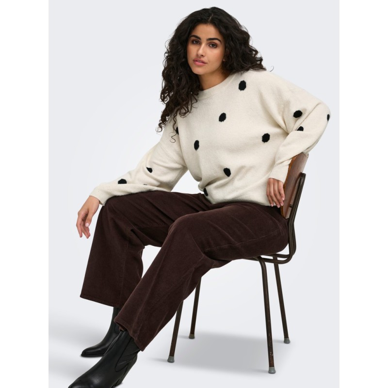 ONLY CARMAKOMA Hope global high waist brede bukser - Black Coffee