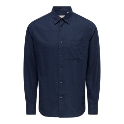 ONLY & SONS Mars regular fit langærmet skjorte - Black Iris