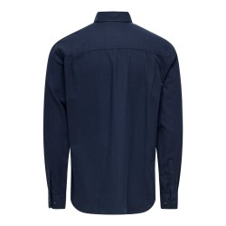 ONLY & SONS Mars regular fit langærmet skjorte - Black Iris