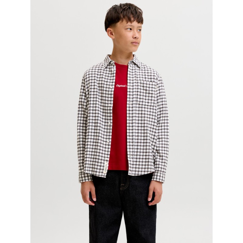 JACK & JONES JUNIOR Flannel langærmet skjorte - Antique White