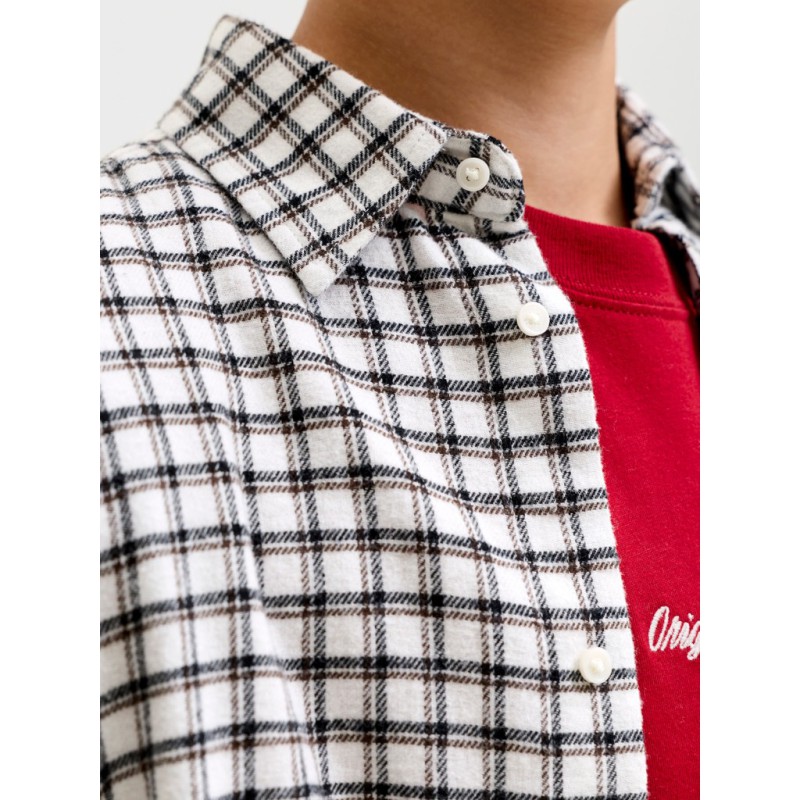 JACK & JONES JUNIOR Flannel langærmet skjorte - Antique White
