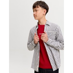 JACK & JONES JUNIOR Flannel langærmet skjorte - Antique White