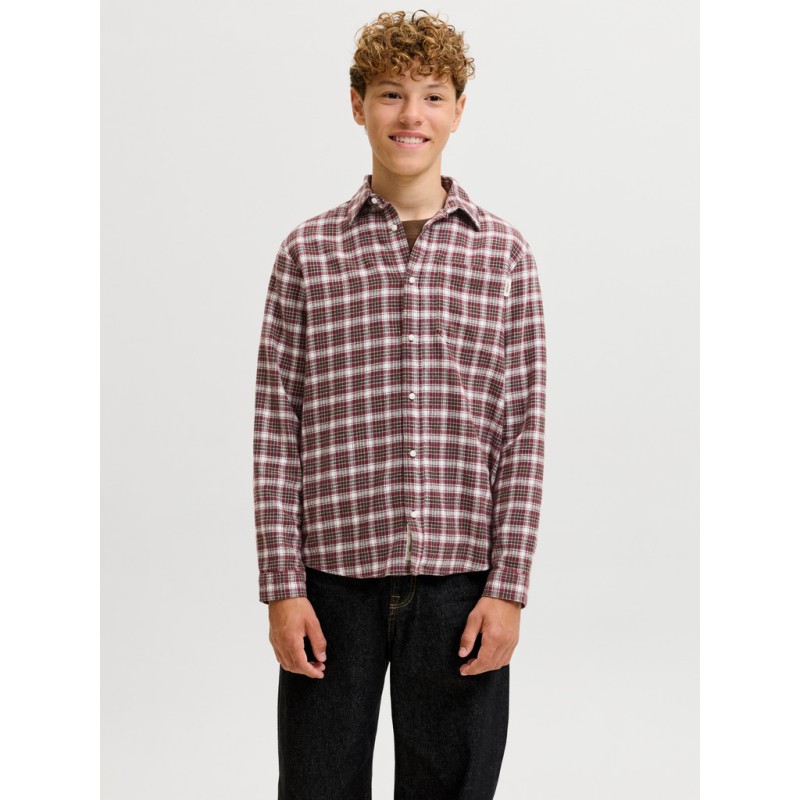 JACK & JONES JUNIOR Flannel langærmet skjorte - Chocolate Truffle